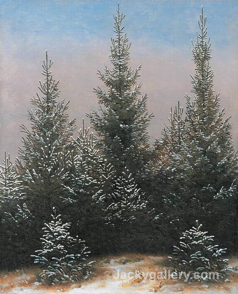 Fir Trees in the Snow by Caspar David Friedrich paintings reproduction